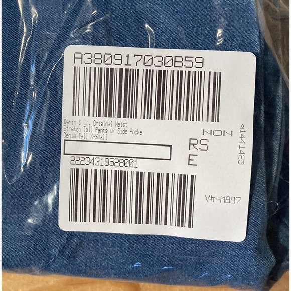 NEW Denim & Co Side Pockets Stretch Waist Pants XS Tall Women’s Blue - Picture 9 of 9